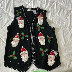 Victoria Jones Woman Christmas Santa Cardigan Vest